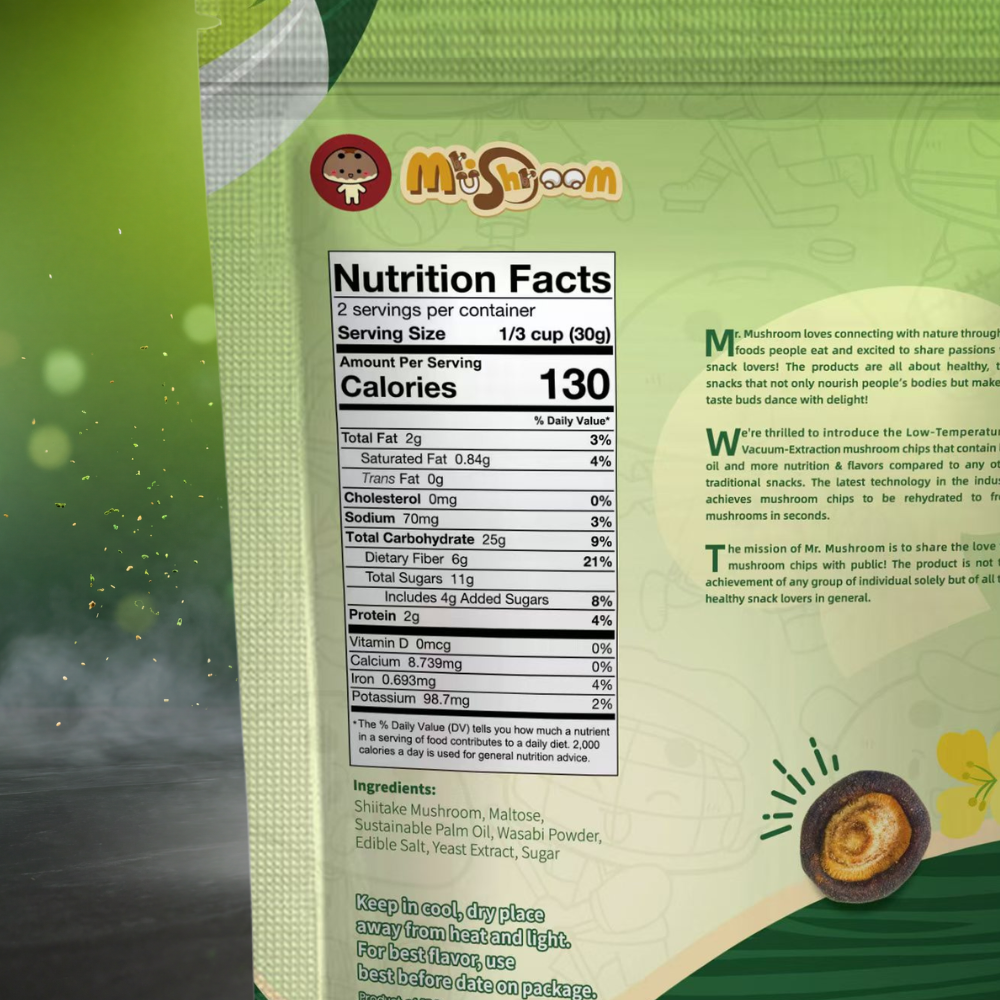 Premium Vacuum-Fried Shiitake Mushroom - Wasabi
