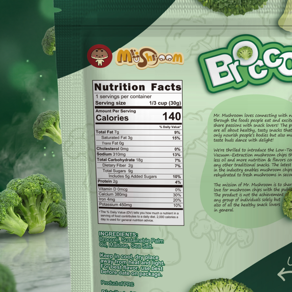 Premium Vacuum-Fried Broccoli | 1 bag
