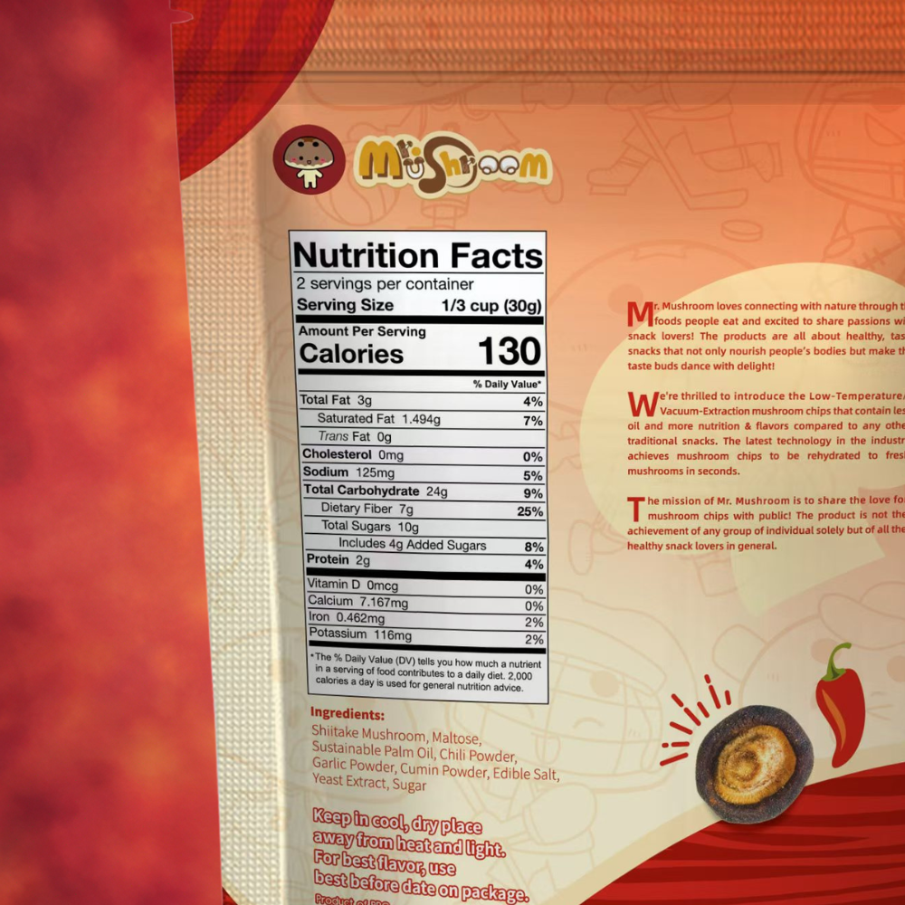 Premium Vacuum-Fried Shiitake Mushroom - Spicy