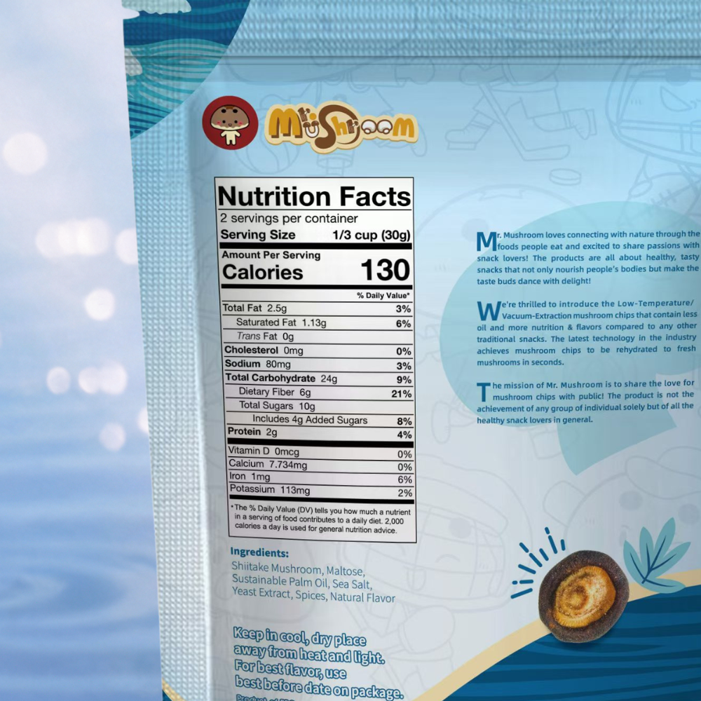 Premium Vacuum-Fried Shiitake Mushroom - Sea Salt