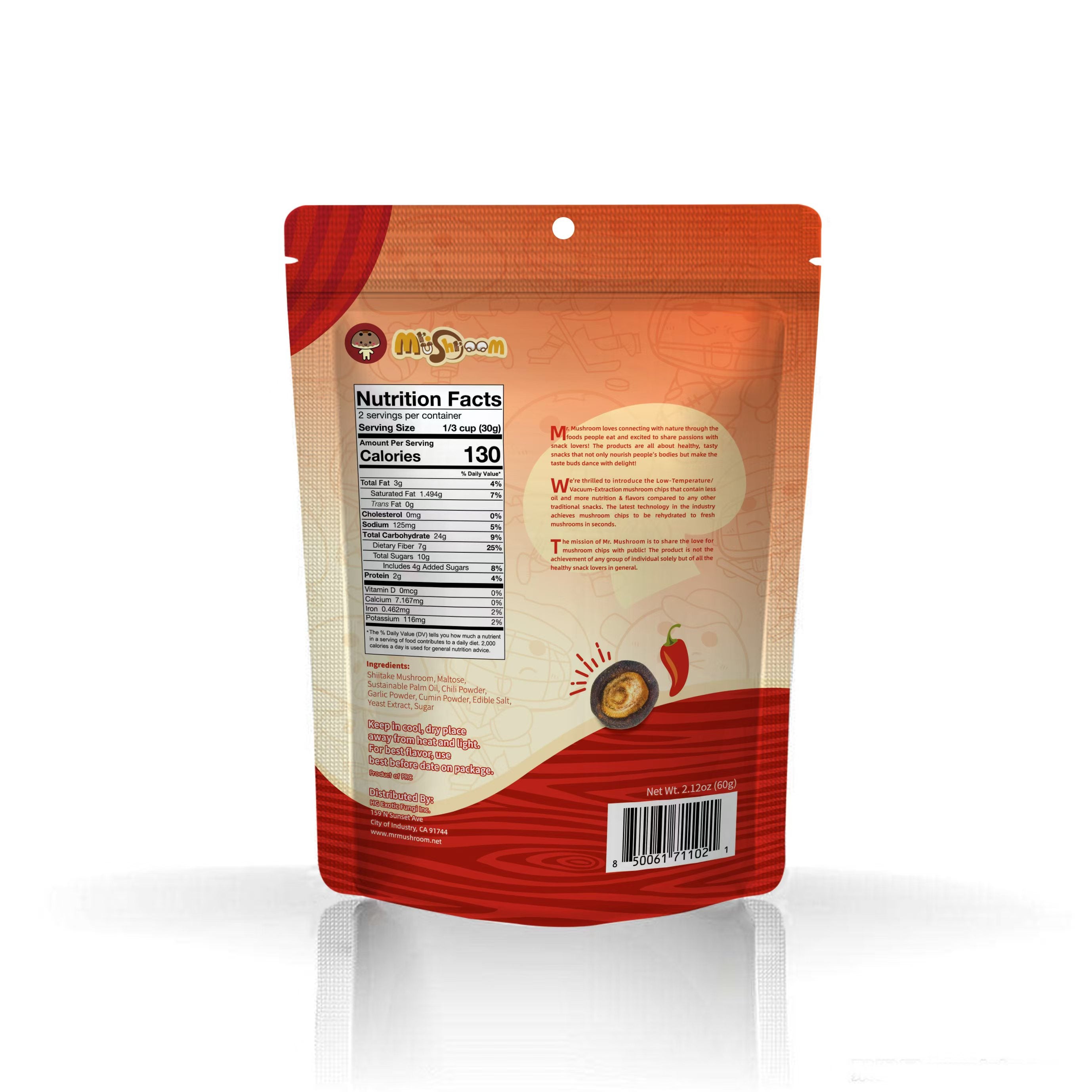 Mr.Mushroom Premium Vacuum-Fried Shiitake Mushroom - Spicy